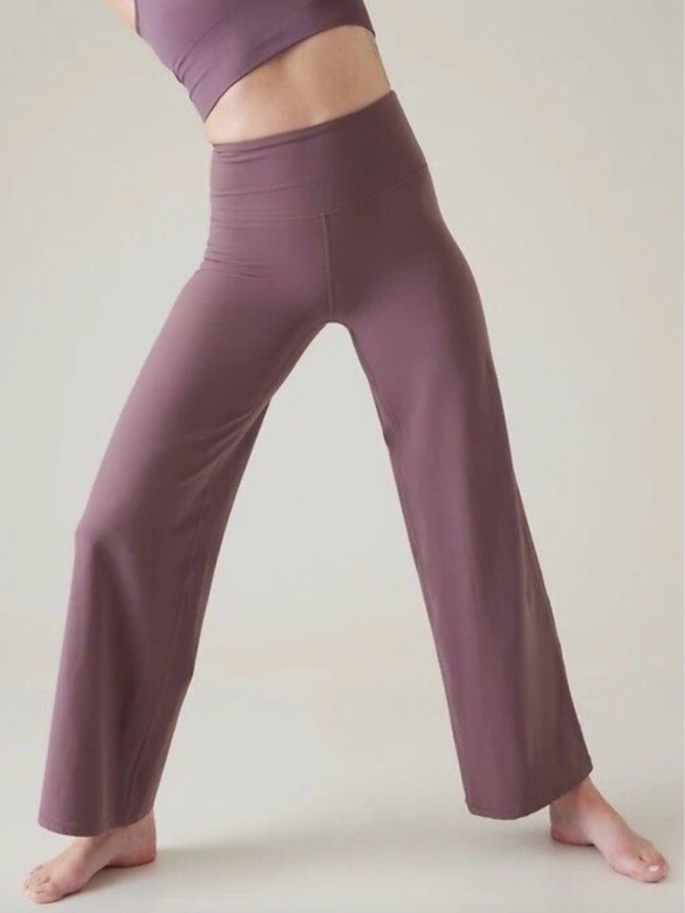 Elation Wide Leg Pant Damask Mauve Size Medium Wide Leg Yoga Pant Like New